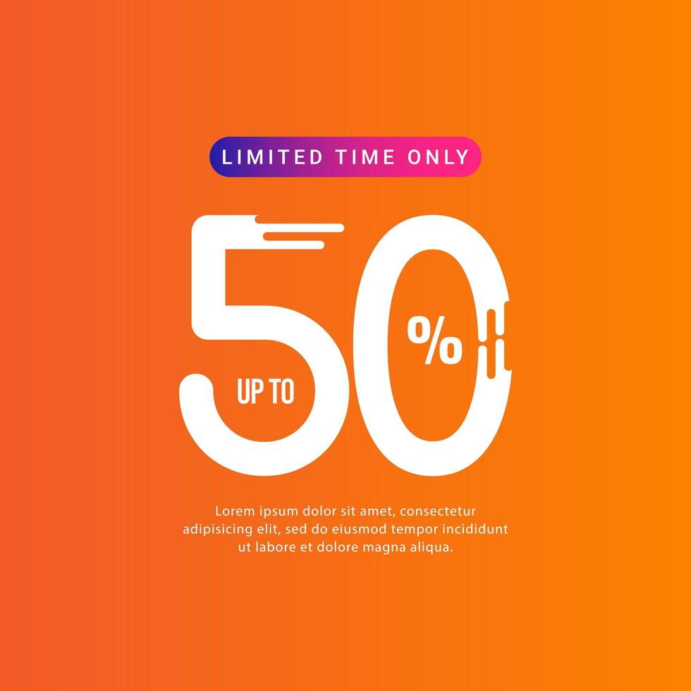 Discount up to 50 Limited Time Only Vector Template Design Illustration