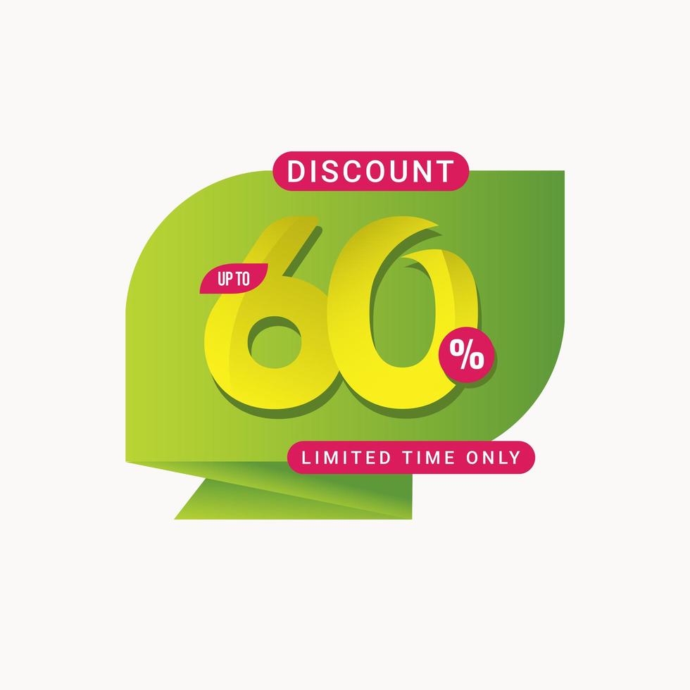 Discount up to 60 off Limited Time Only Label Vector Template Design Illustration