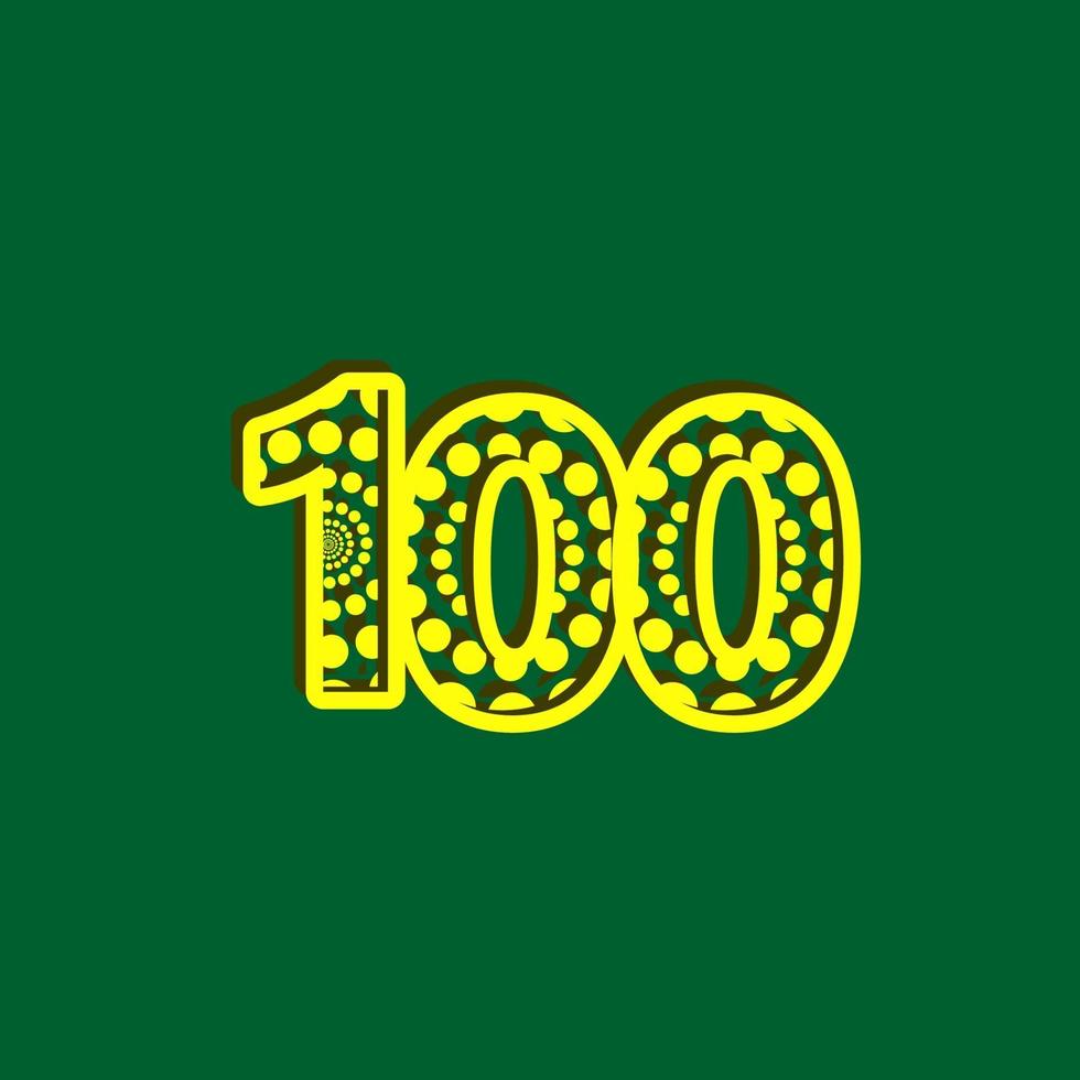 100 Anniversary Celebration Bubble Yellow Number Vector Template Design Illustration