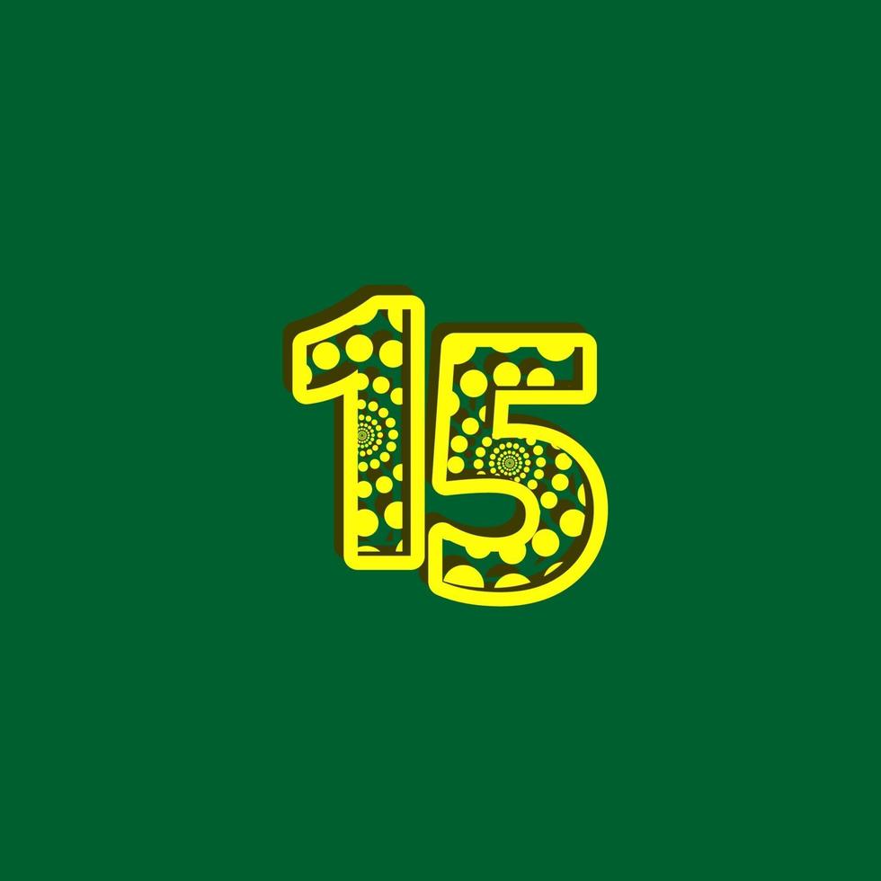 15 Anniversary Celebration Bubble Yellow Number Vector Template Design Illustration