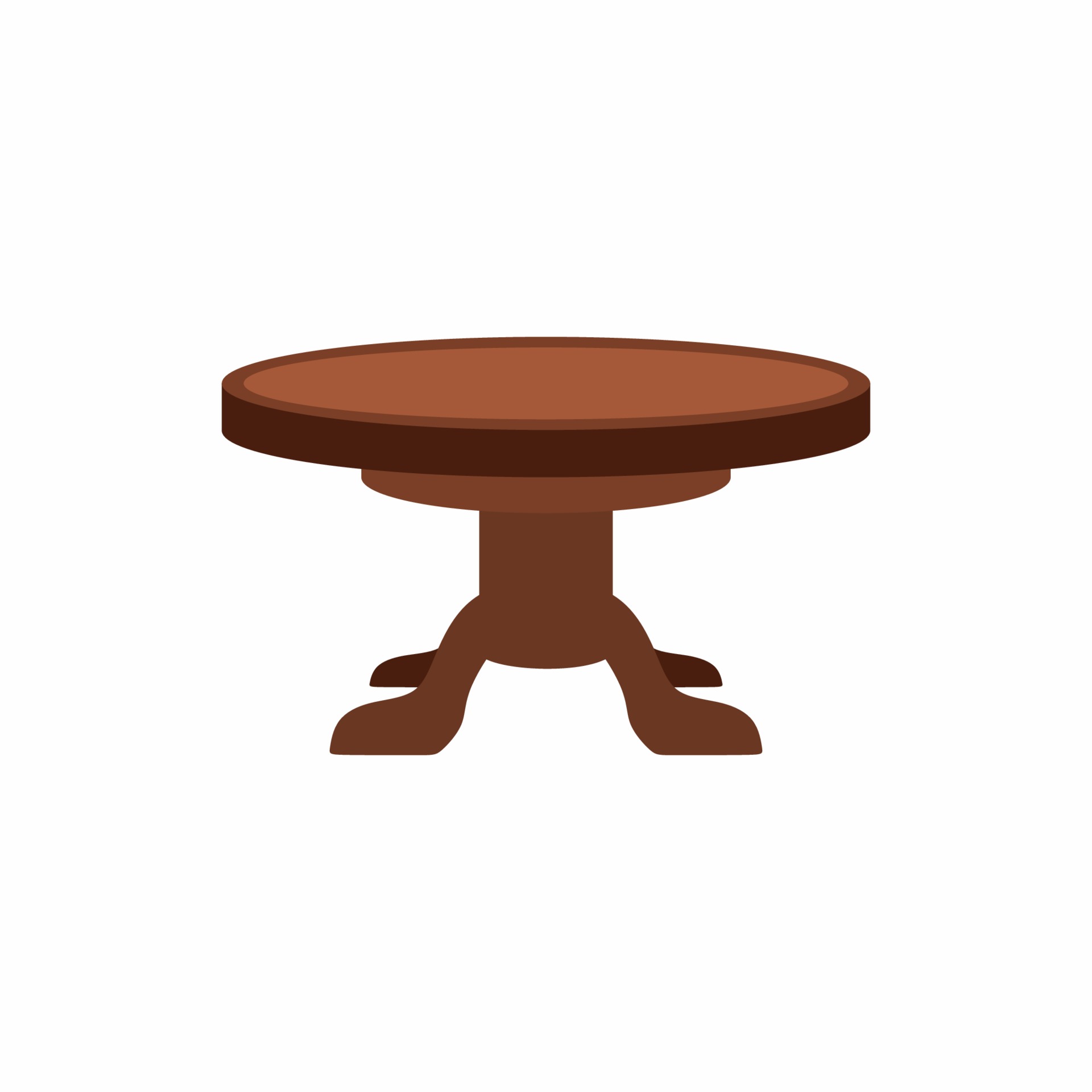 Round table or stool flat cartoon style. Furniture design element for  living room interior. Wooden furniture, household item, interior, coziness.  Vector illustration isolated on white background. 2099026 Vector Art at  Vecteezy