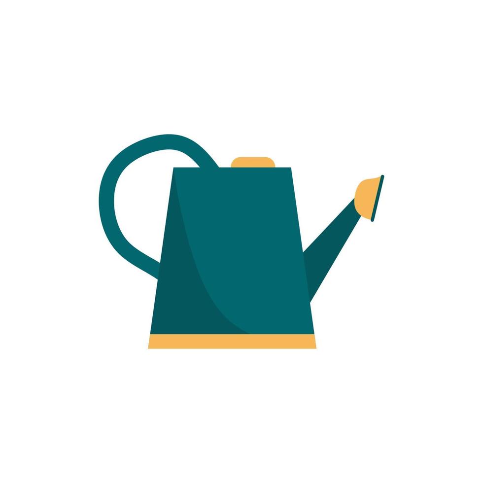 Nice garden watering can vector illustration in flat cartoon style. Concept of gardening. Modern gardening tool or agricultural implement used in horticulture and plant cultivation