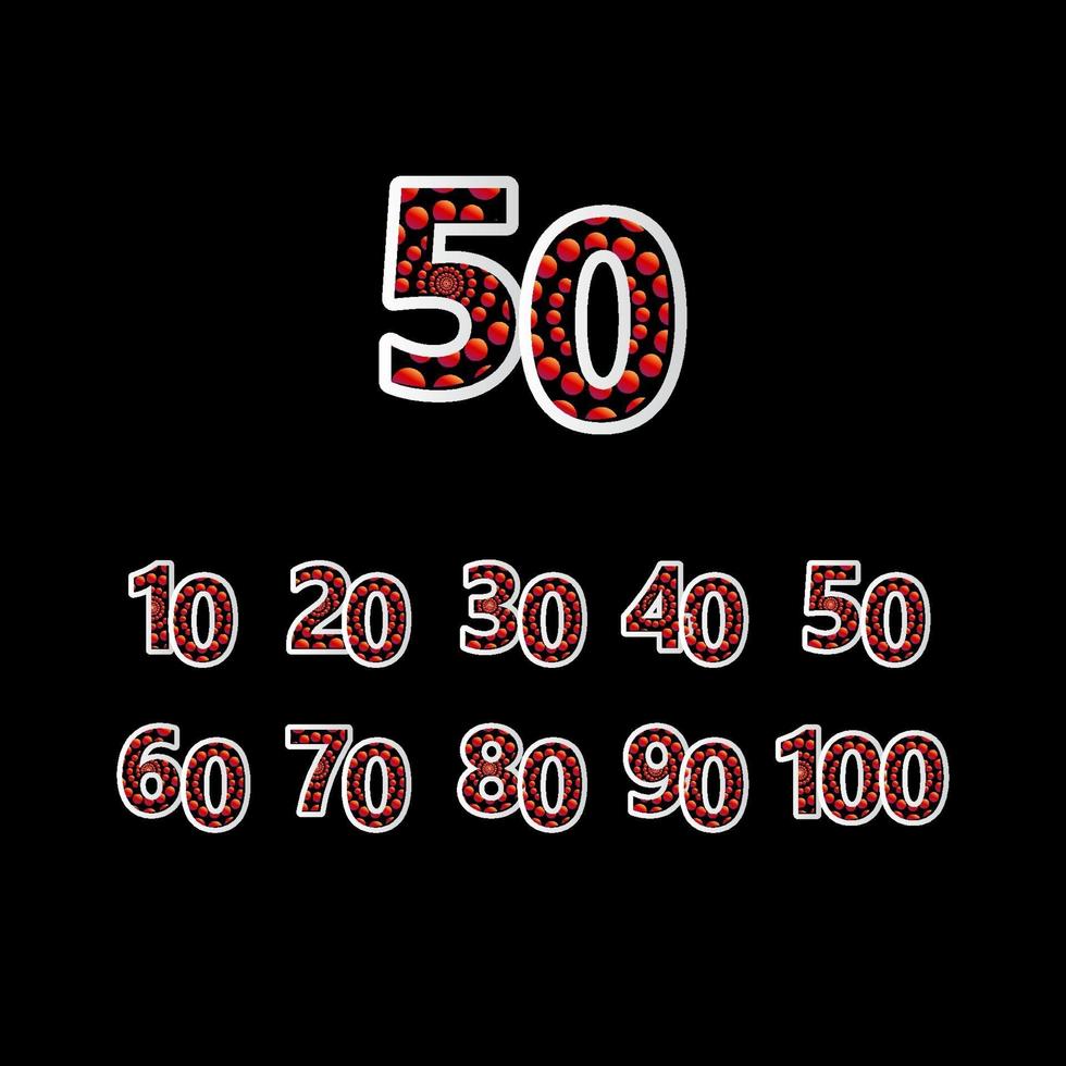 50 Anniversary Celebration Bubble Red Number Vector Template Design Illustration