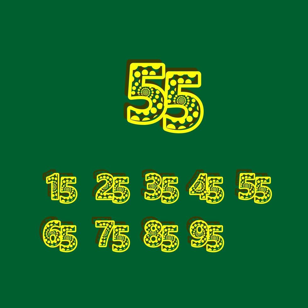 55 aniversario celebración burbuja número amarillo vector plantilla diseño ilustración