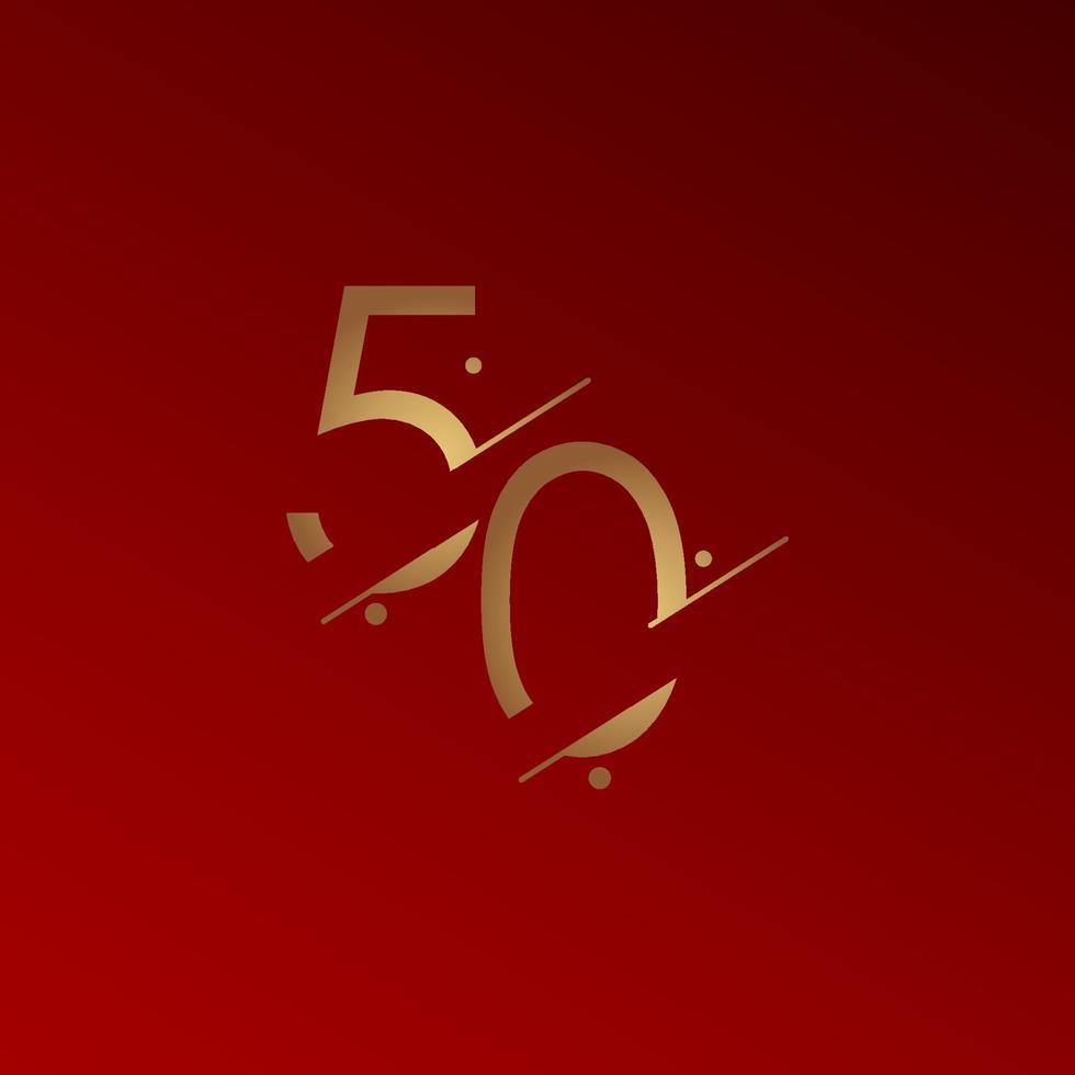 50 Years Anniversary Celebration Elegant Number Vector Template Design Illustration