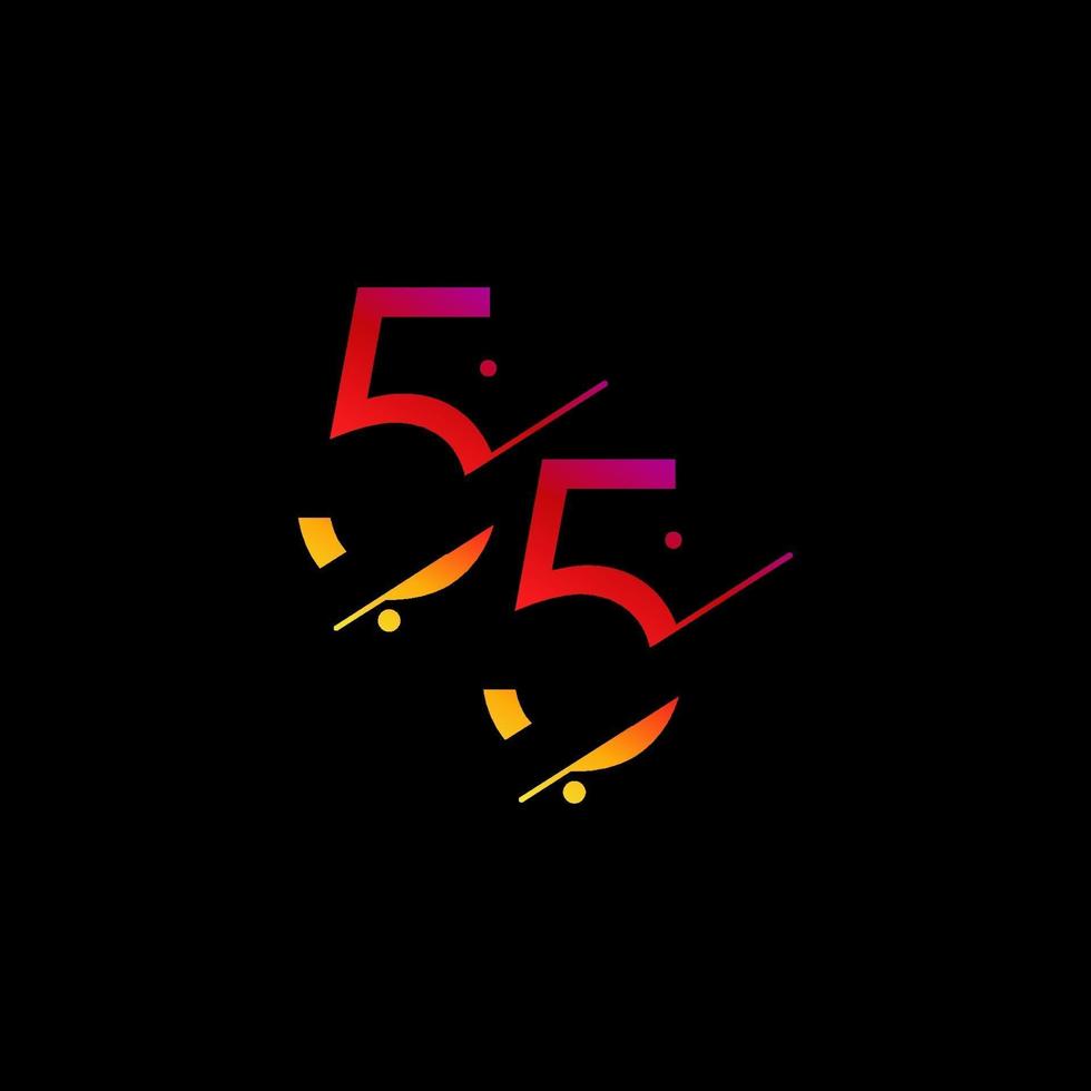 55 Years Anniversary Celebration Elegant Number Vector Template Design Illustration