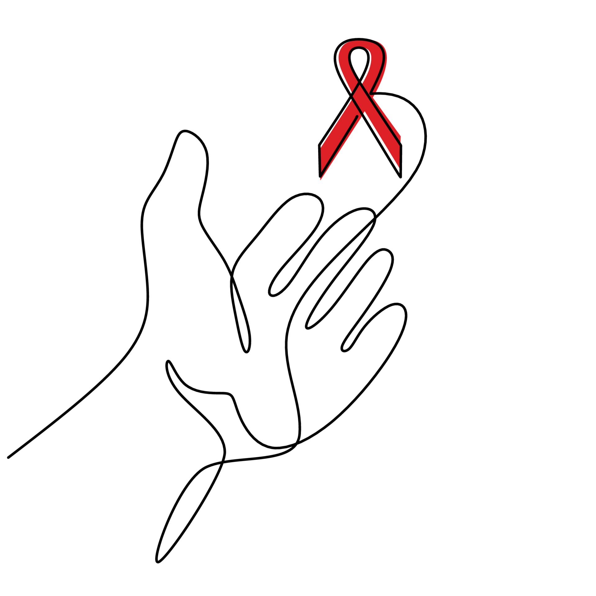 Red Ribbon Aids In Hands Continuous One Line Drawing Support Hope For Cure Vector Illustration With Red Loops And Lettering Hiv Aids Recovery Concept Minimalist Style Vector Illustration Vector Art At Red Ribbon Aids In Hands Continuous One Line Drawing Support Hope For Cure Vector Illustration With Red Loops And Lettering Hiv Aids Recovery Concept Minimalist Style Vector Illustration Vector Art At