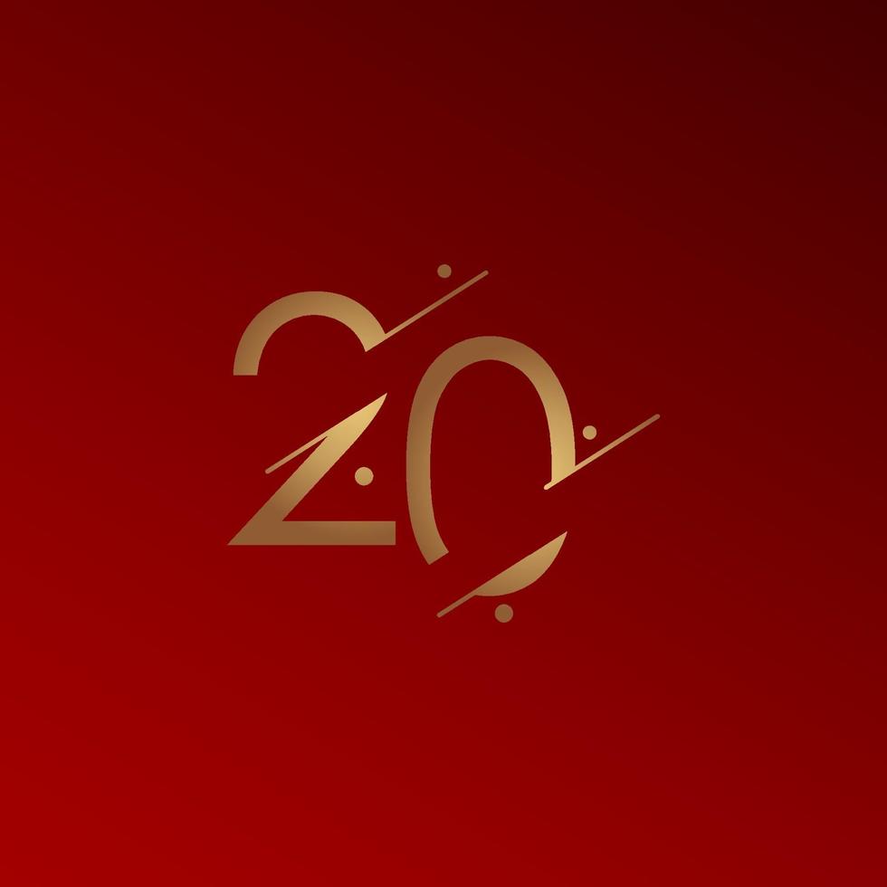 20 Years Anniversary Celebration Elegant Number Vector Template Design Illustration