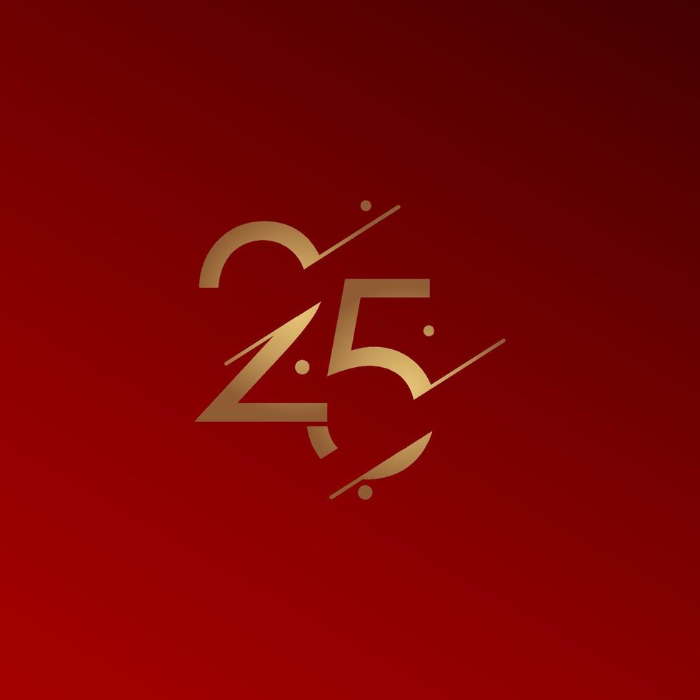 25 Years Anniversary Celebration Elegant Number Vector Template Design Illustration