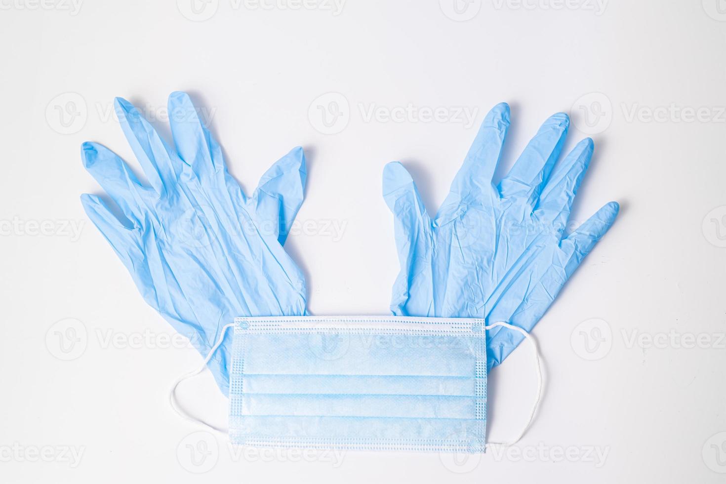 Surgical mask and nitrile gloves photo