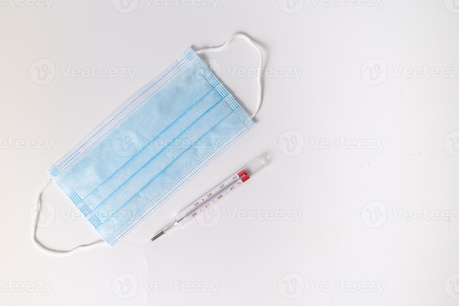 Surgical mask with thermometer photo
