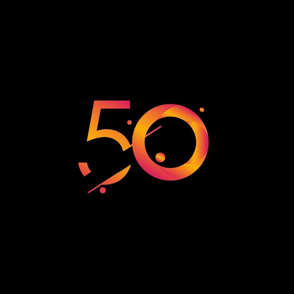 50 Years Anniversary Celebration Gradient Number Vector Template Design Illustration