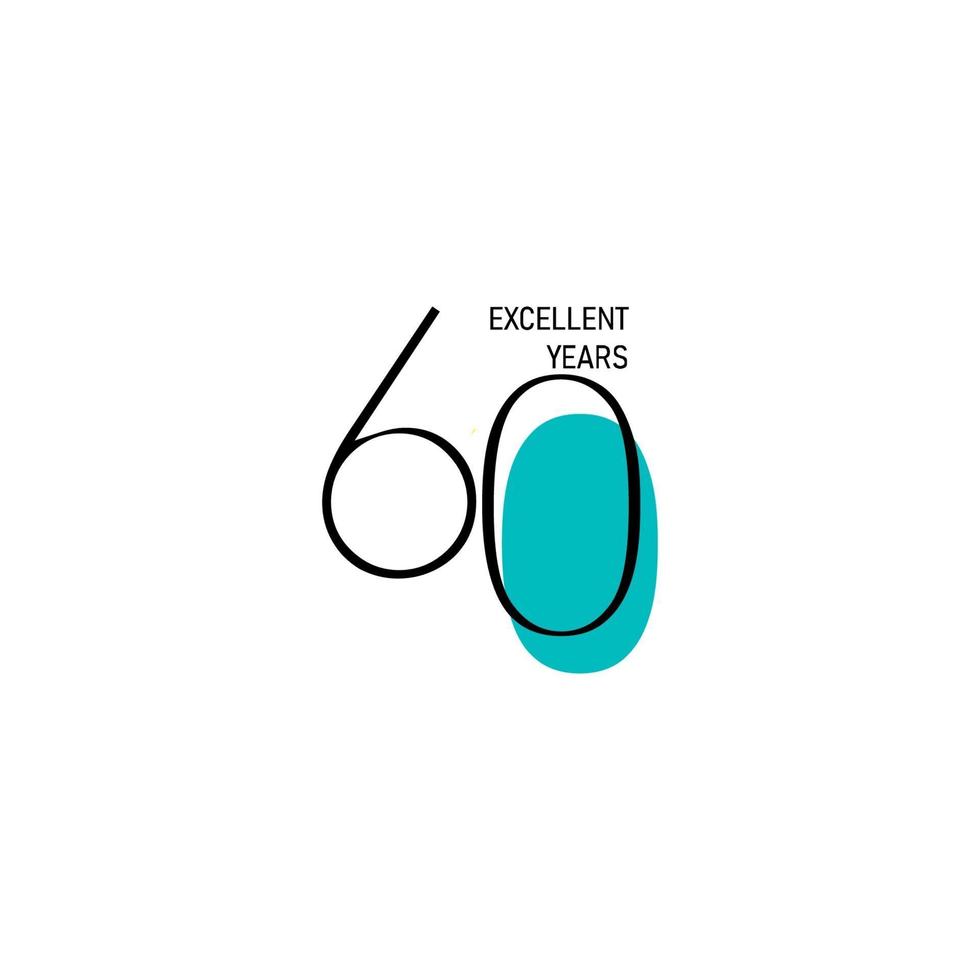 60 Years Anniversary Celebration Elegant Number Vector Template Design Illustration
