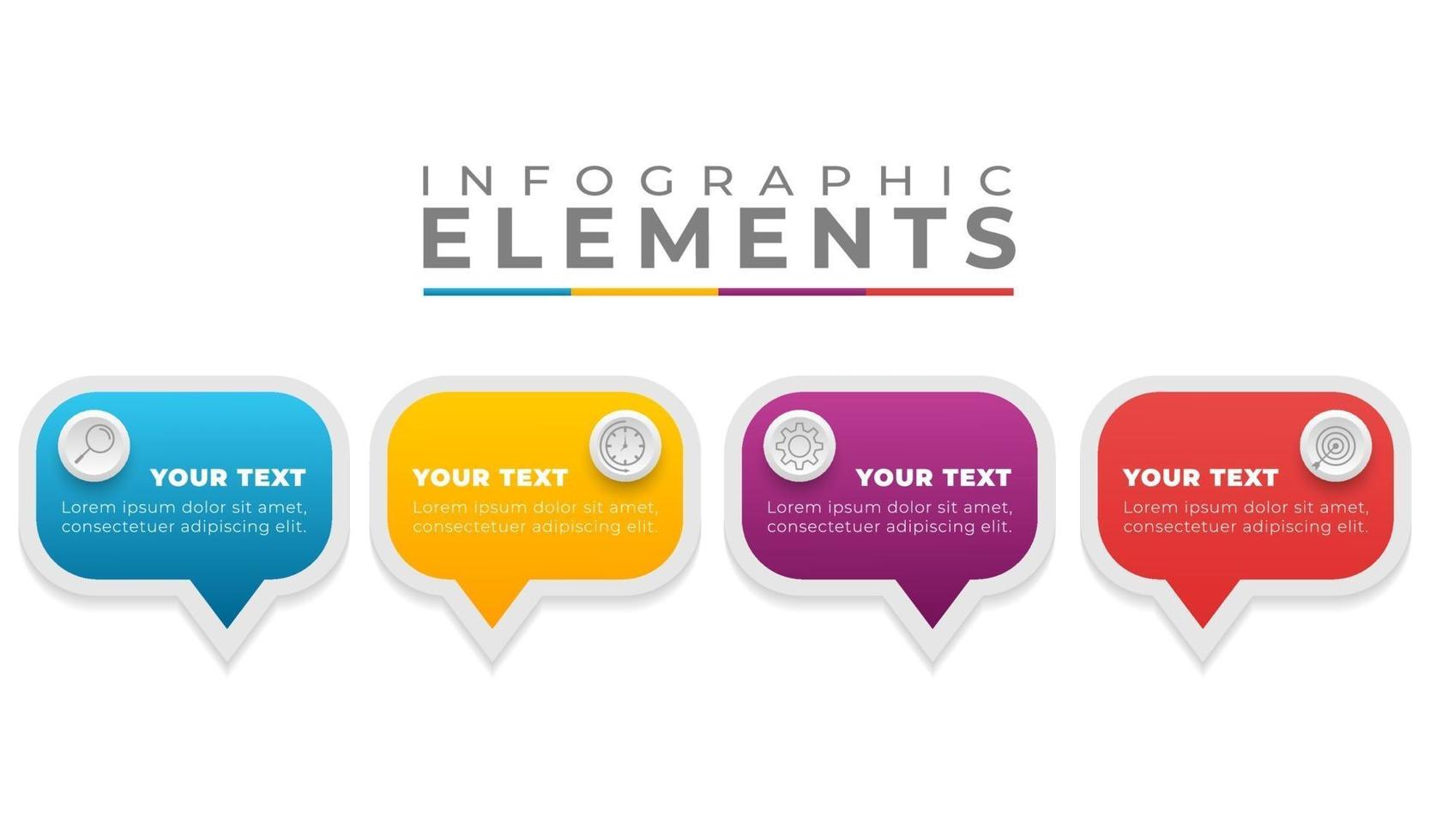 colorido diseño plano pasos infográficos vector