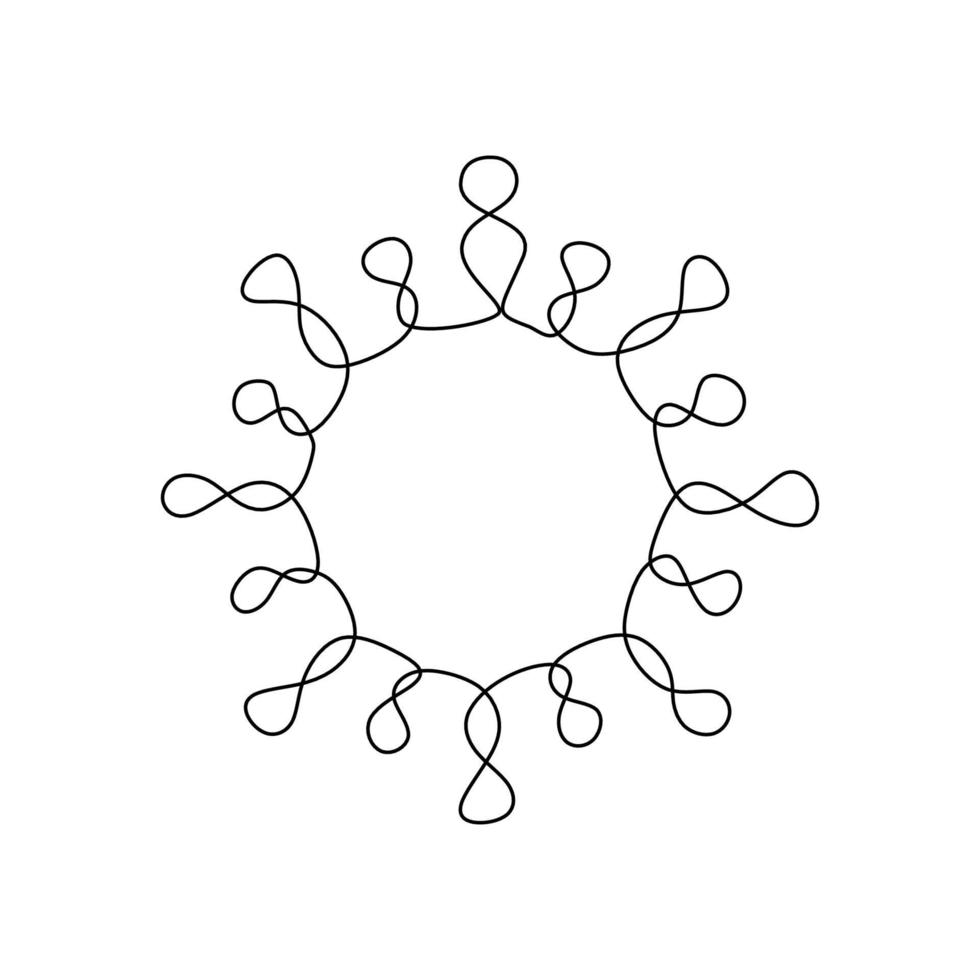 símbolo covid-19 continuo de una línea. patógeno de virus único aislado sobre fondo blanco. concepto de signo de virus corona diseño minimalista dibujado a mano. conciencia con el virus corona. ilustración vectorial vector