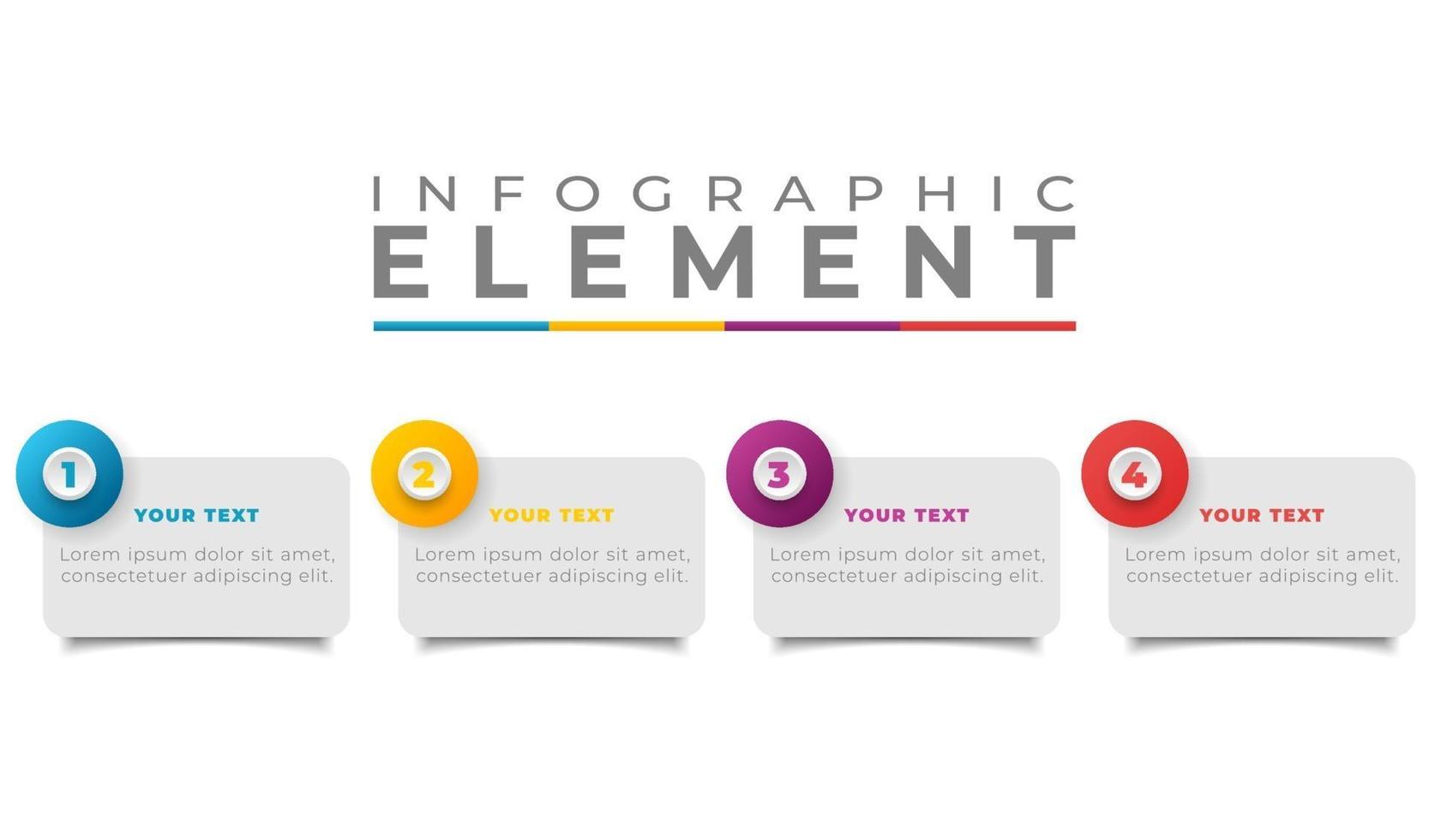 colorido diseño plano pasos infográficos vector