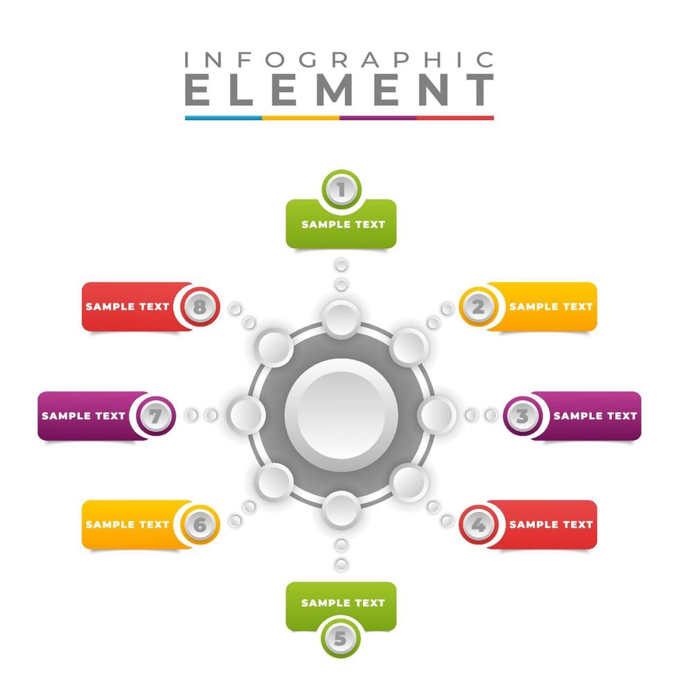 colorido diseño plano pasos infográficos vector