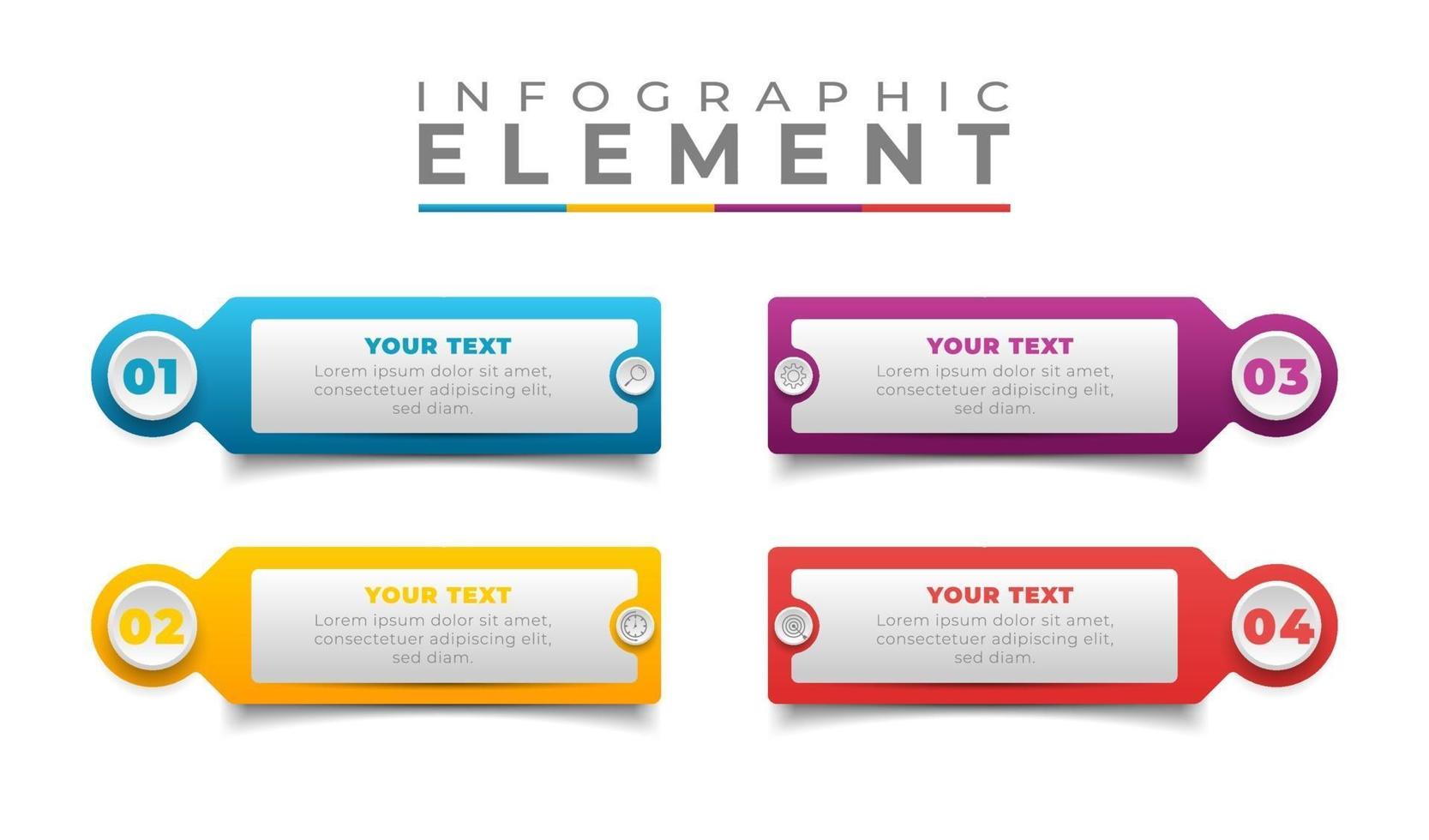 colorful infographic steps flat design vector