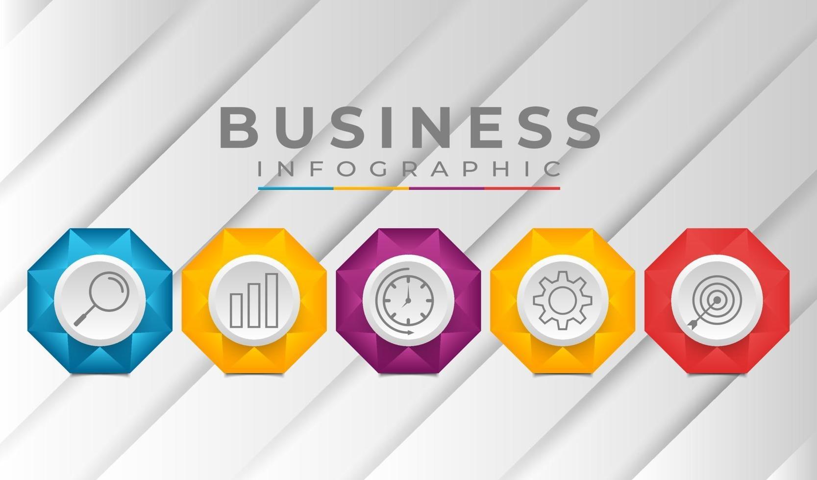 infographic business template with gradient elements vector