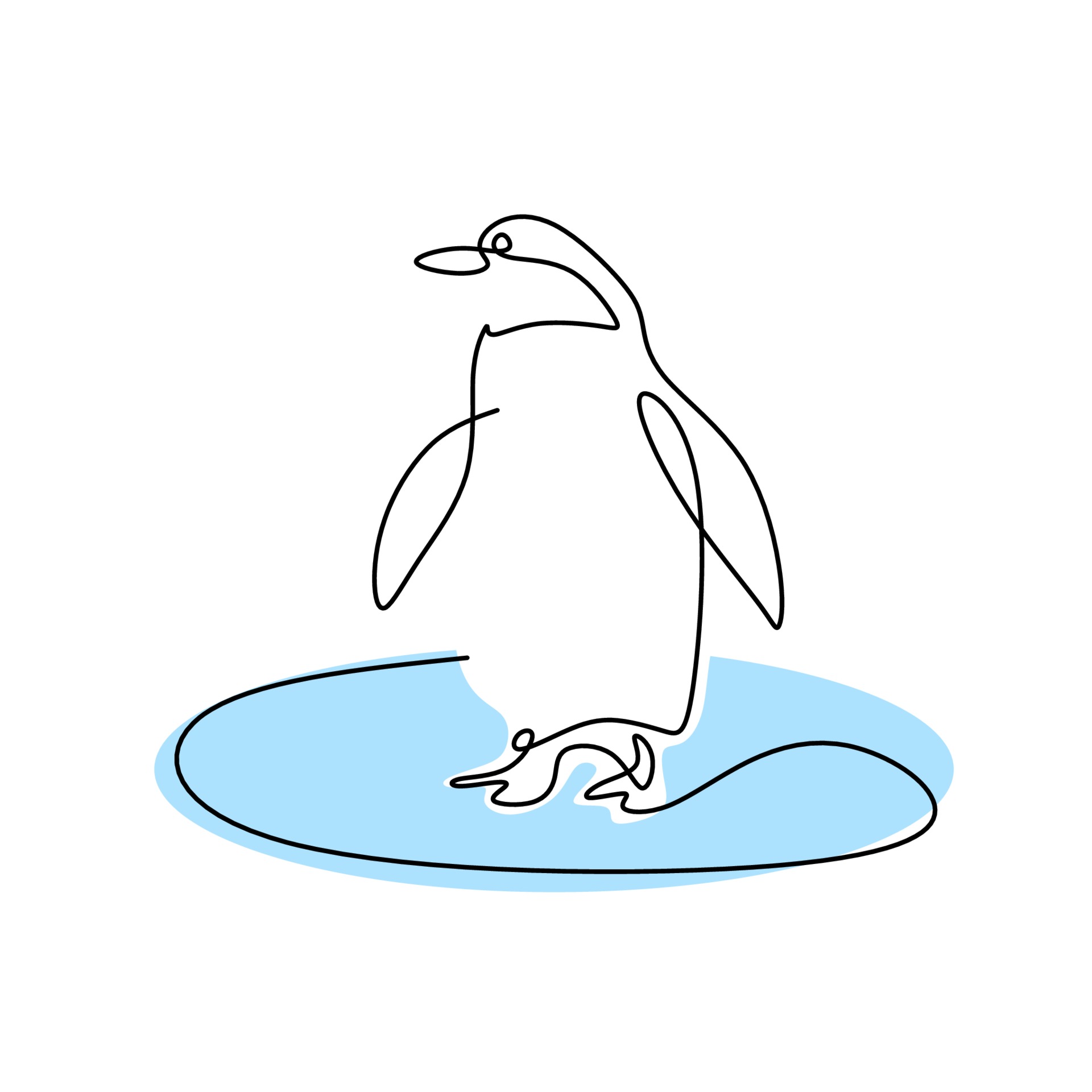 Penguin continuous one line vector drawing. A penguin is standing in the ice isolated on white background. The aquatic flightless birds hand drawn minimalistic style. Winter animals concept 2099670 Vector Art at Penguin continuous one line vector drawing. A penguin is standing in the ice isolated on white background. The aquatic flightless birds hand drawn minimalistic style. Winter animals concept 2099670 Vector Art at