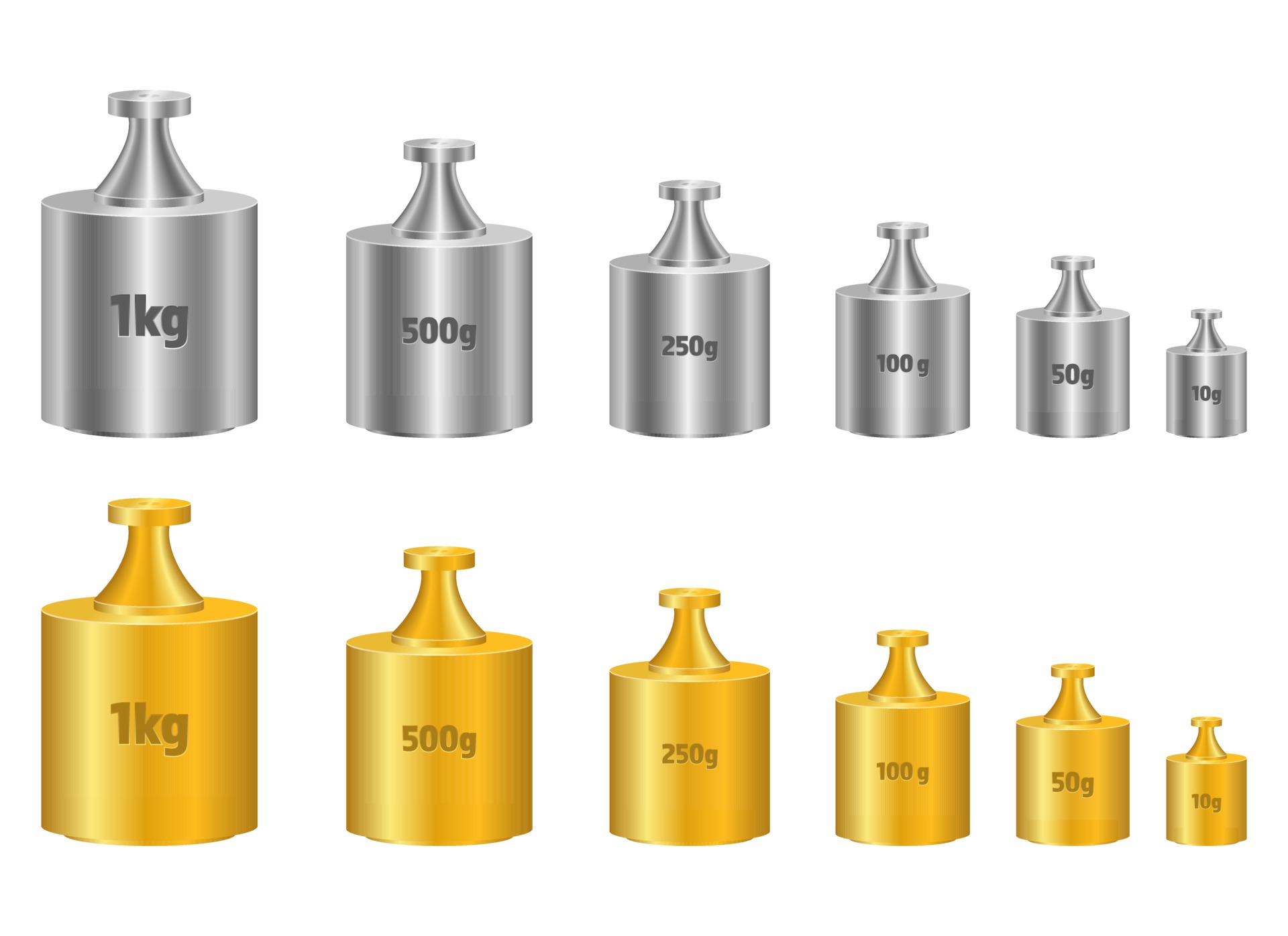 Calibration weight vector design illustration isolated on white