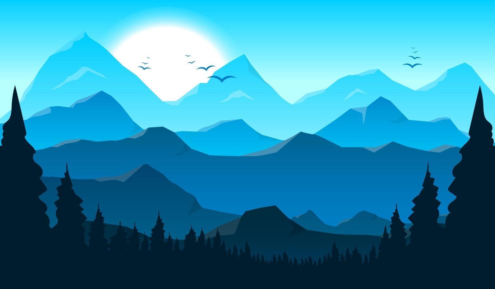 Mountain beautiful landscape background vector design illustration