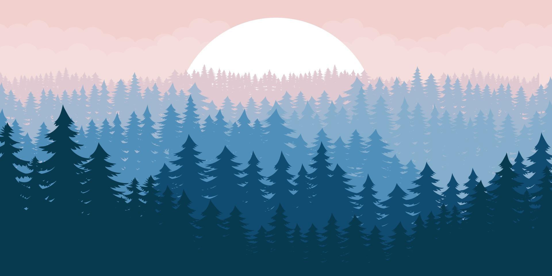 Ilustración de diseño de vector de fondo de paisaje hermoso de montaña