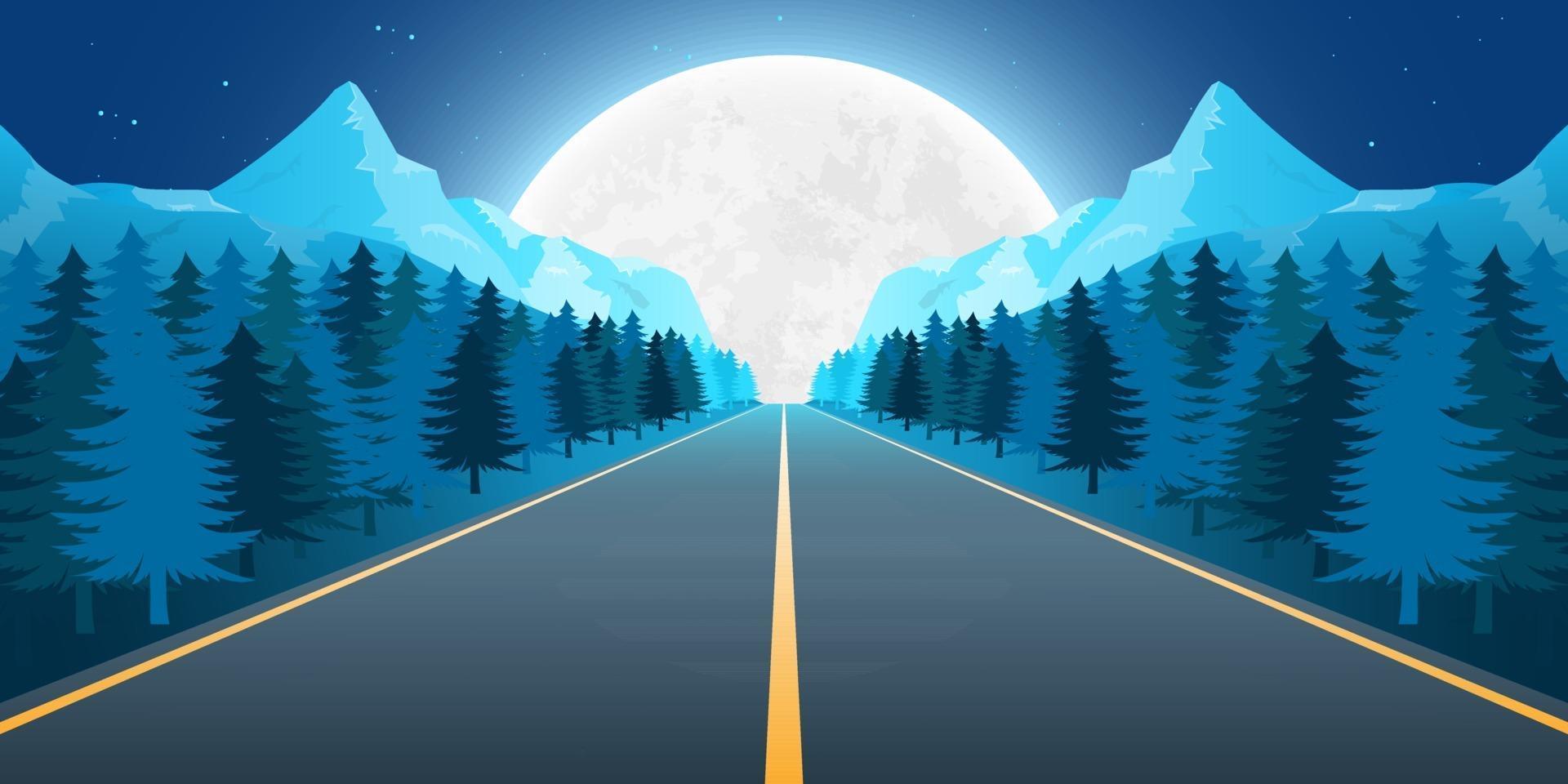 Moon nature landscape background vector design illustration