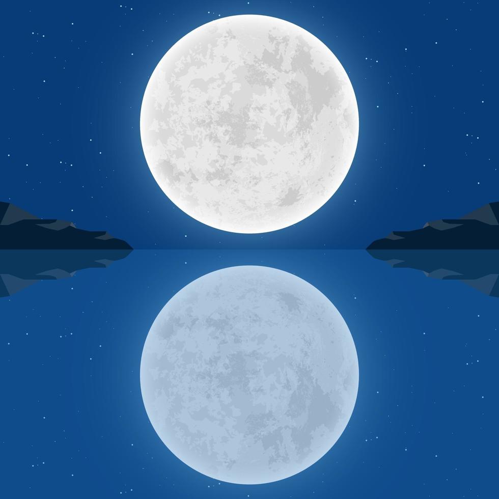 Moon nature landscape background vector design illustration