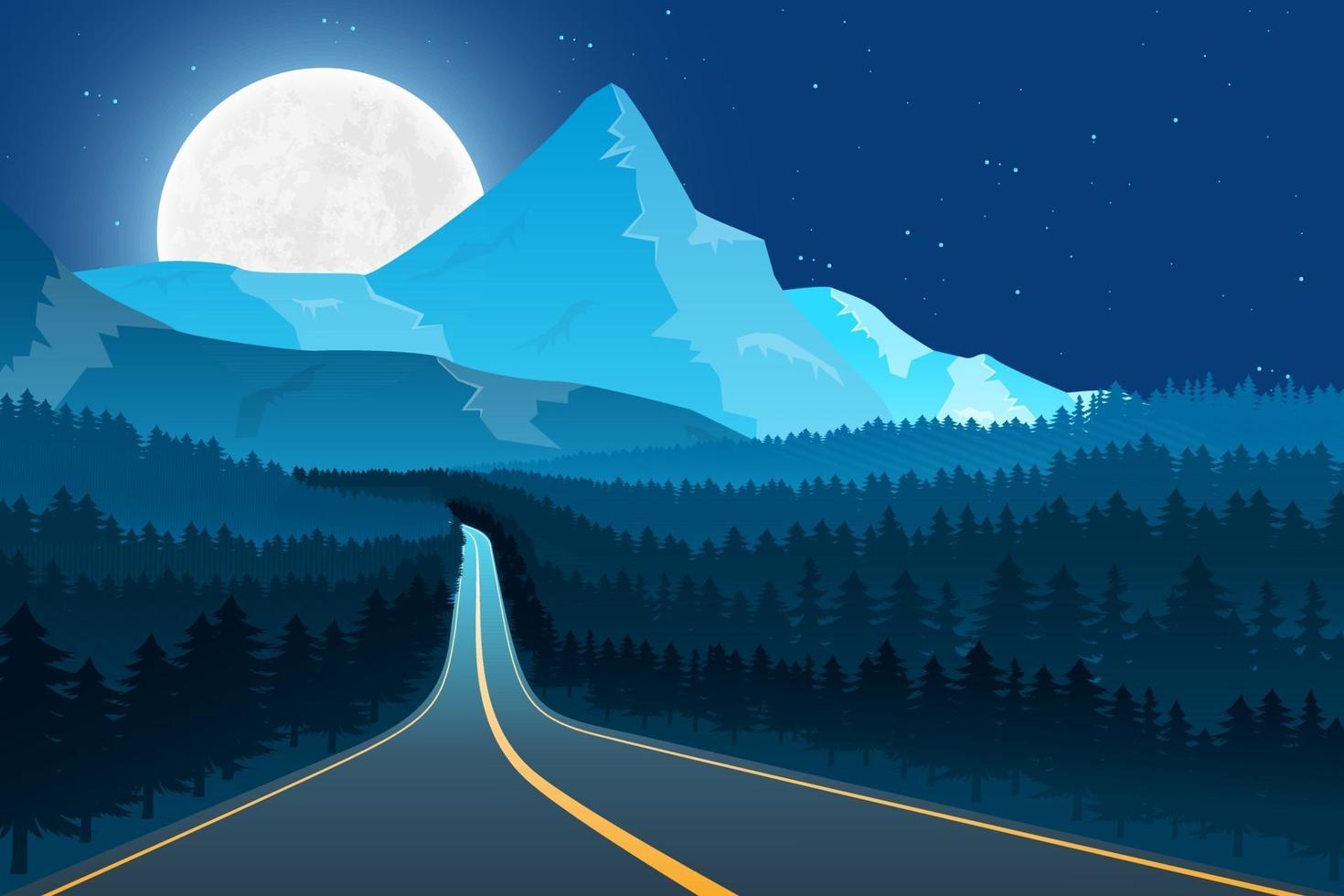 Ilustración de diseño de vector de fondo de paisaje de naturaleza de luna