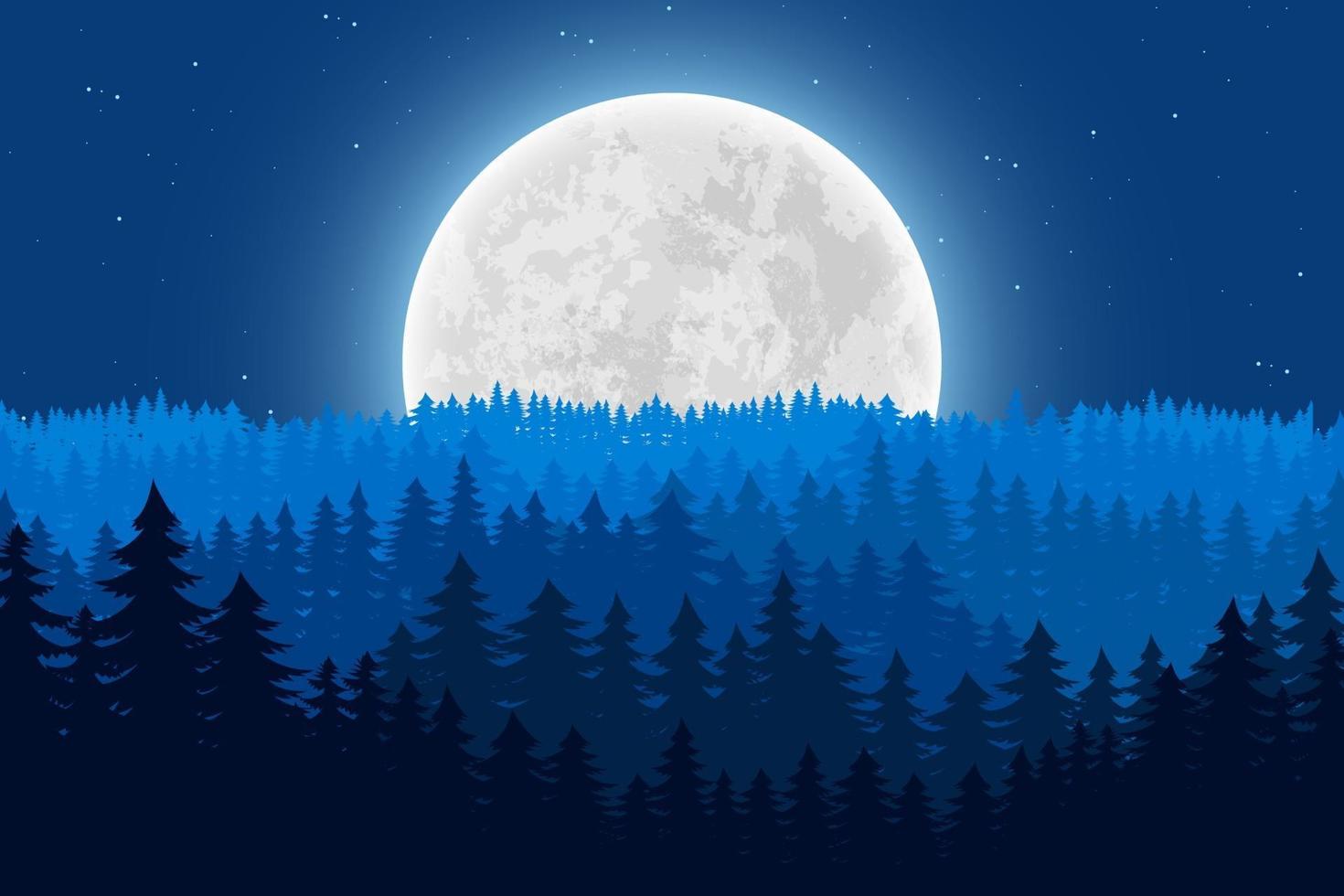 Ilustración de diseño de vector de fondo de paisaje de naturaleza de luna