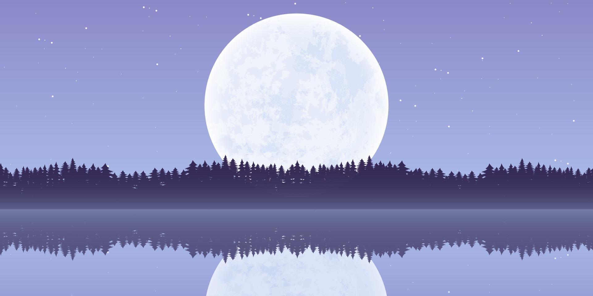 Moon nature landscape background vector design illustration