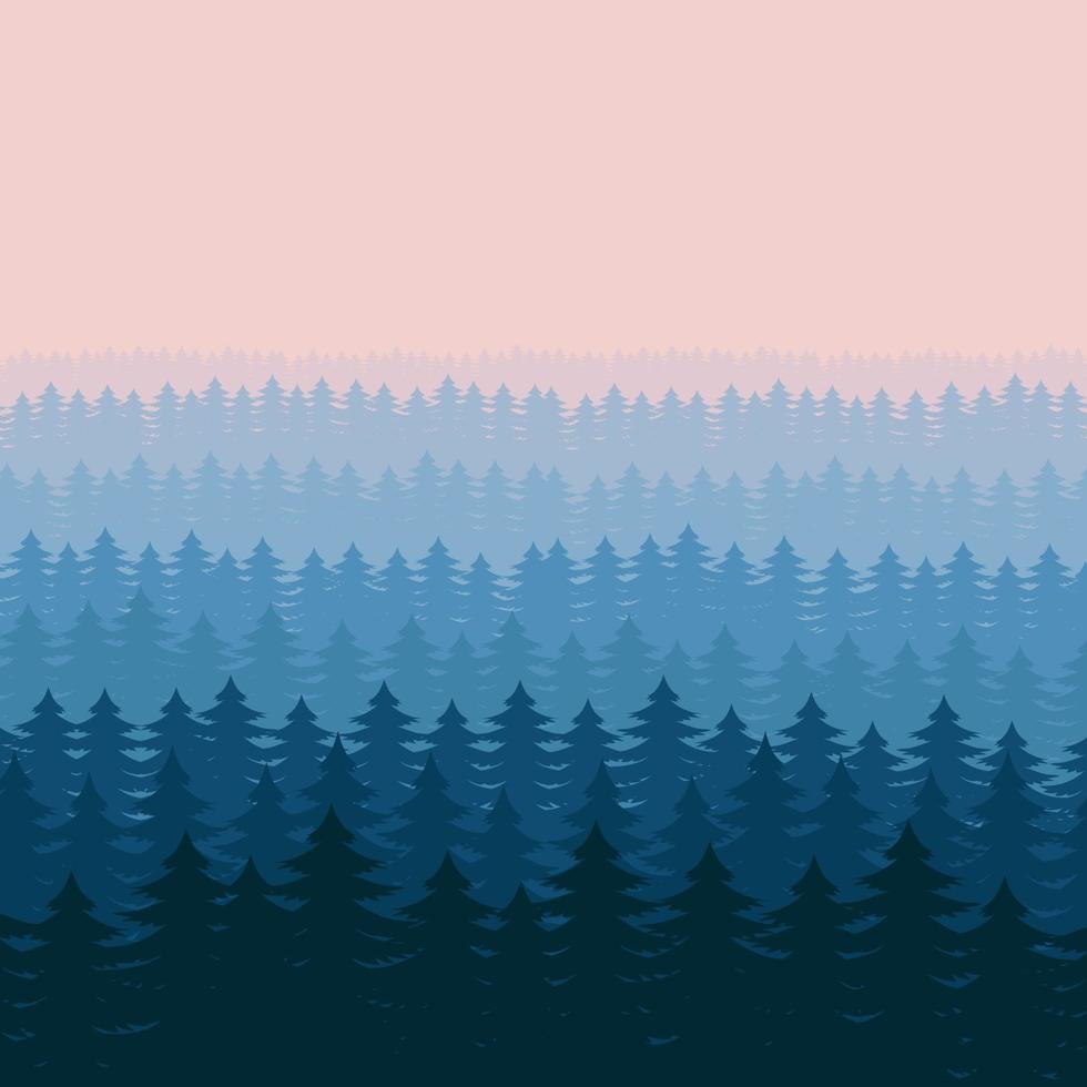 Ilustración de diseño de vector de fondo de paisaje de bosque