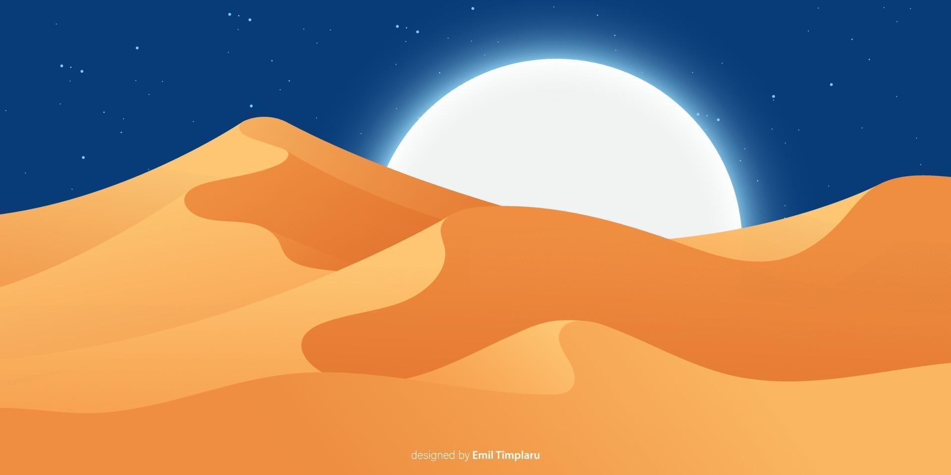 Desert landscape background vector design illustration