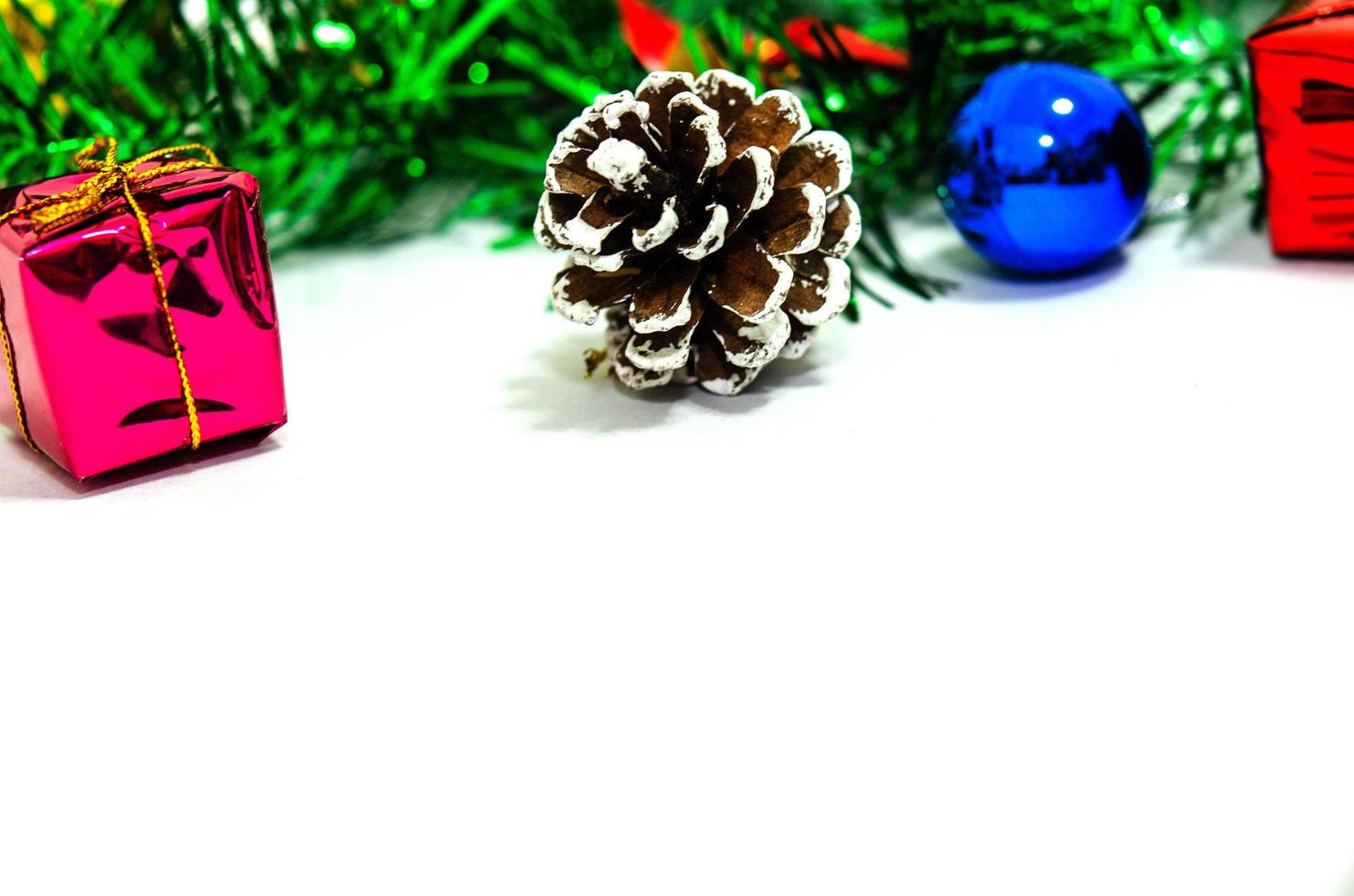 Christmas decor on white photo