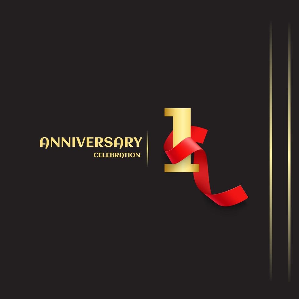 1 Year Anniversary Vector Template Design Illustration