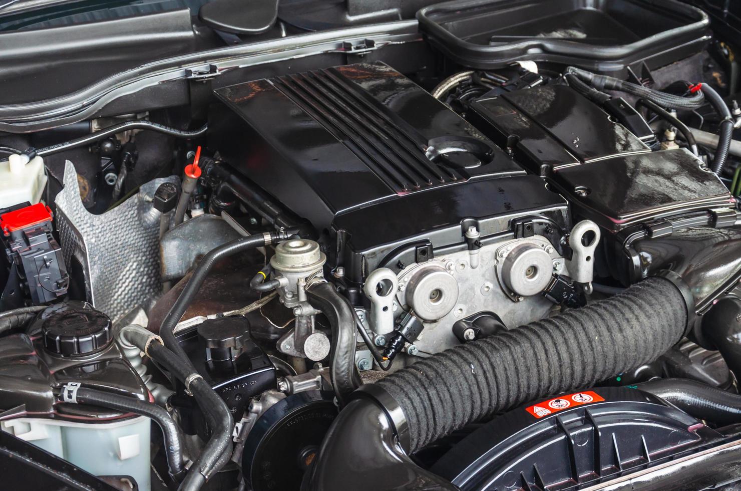 Close-up of a car engine photo