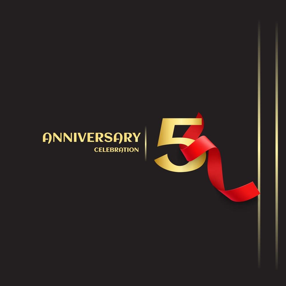 5 Year Anniversary Vector Template Design Illustration