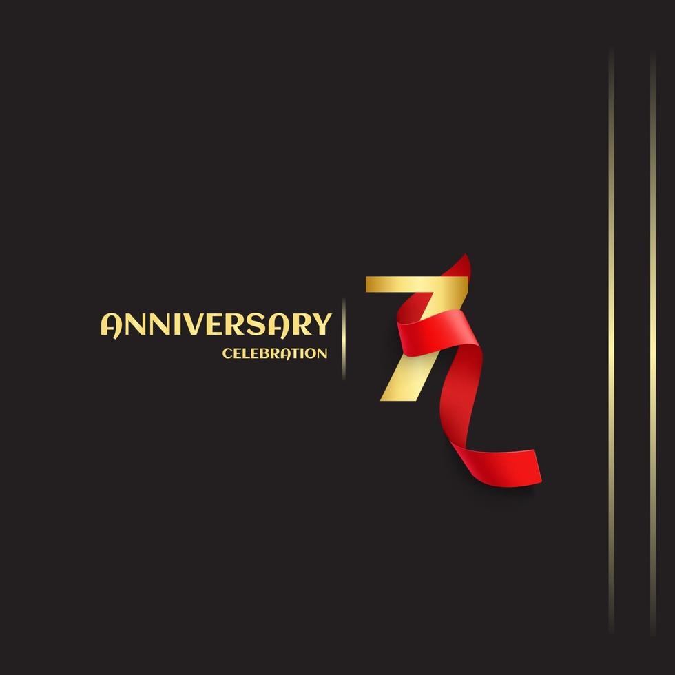 7 Year Anniversary Vector Template Design Illustration
