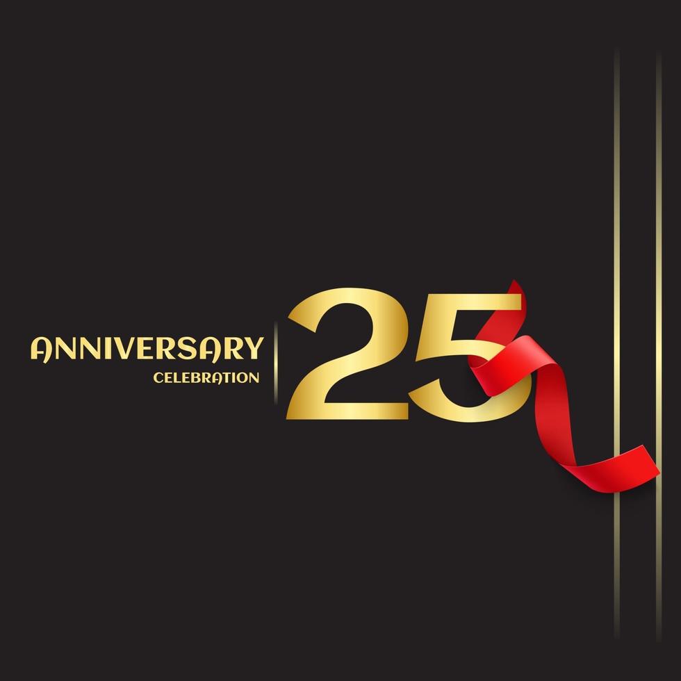 25 Year Anniversary Vector Template Design Illustration