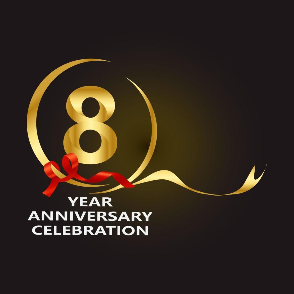 8 Year Anniversary Vector Template Design Illustration