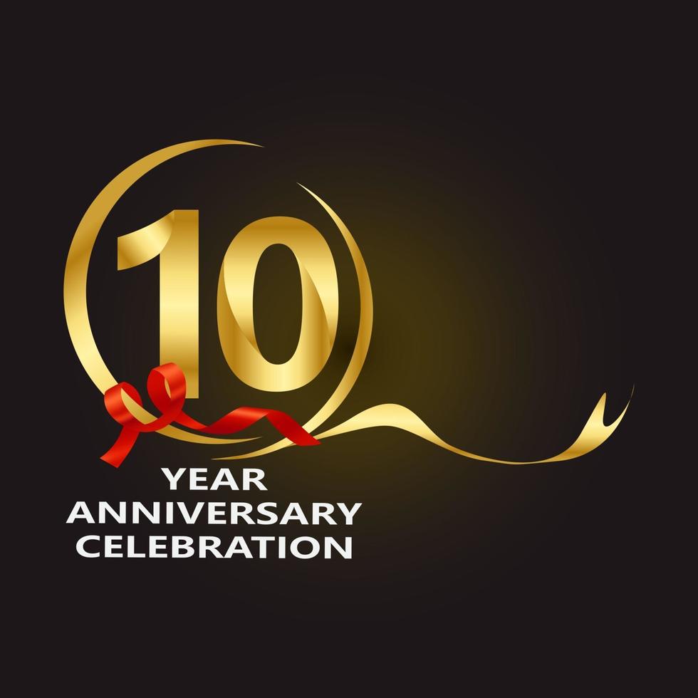 10 Year Anniversary Vector Template Design Illustration