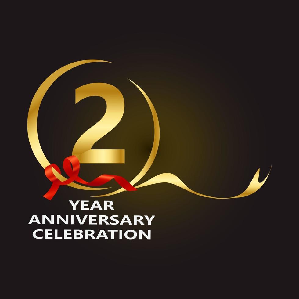 2 Year Anniversary Vector Template Design Illustration