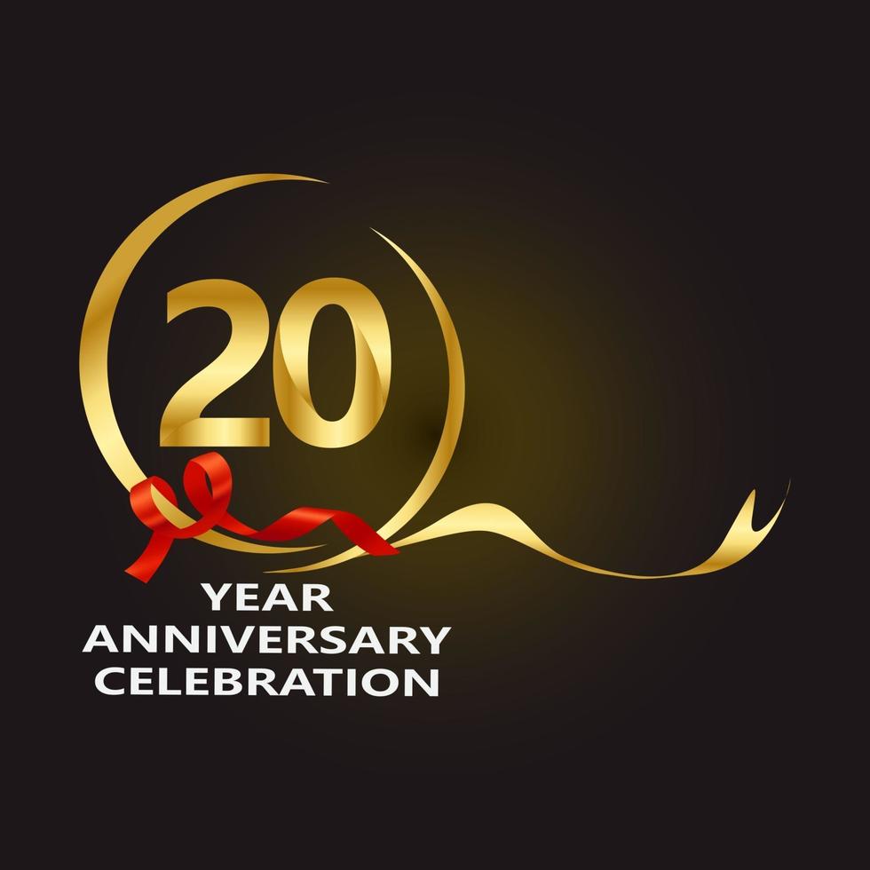 20 Year Anniversary Vector Template Design Illustration