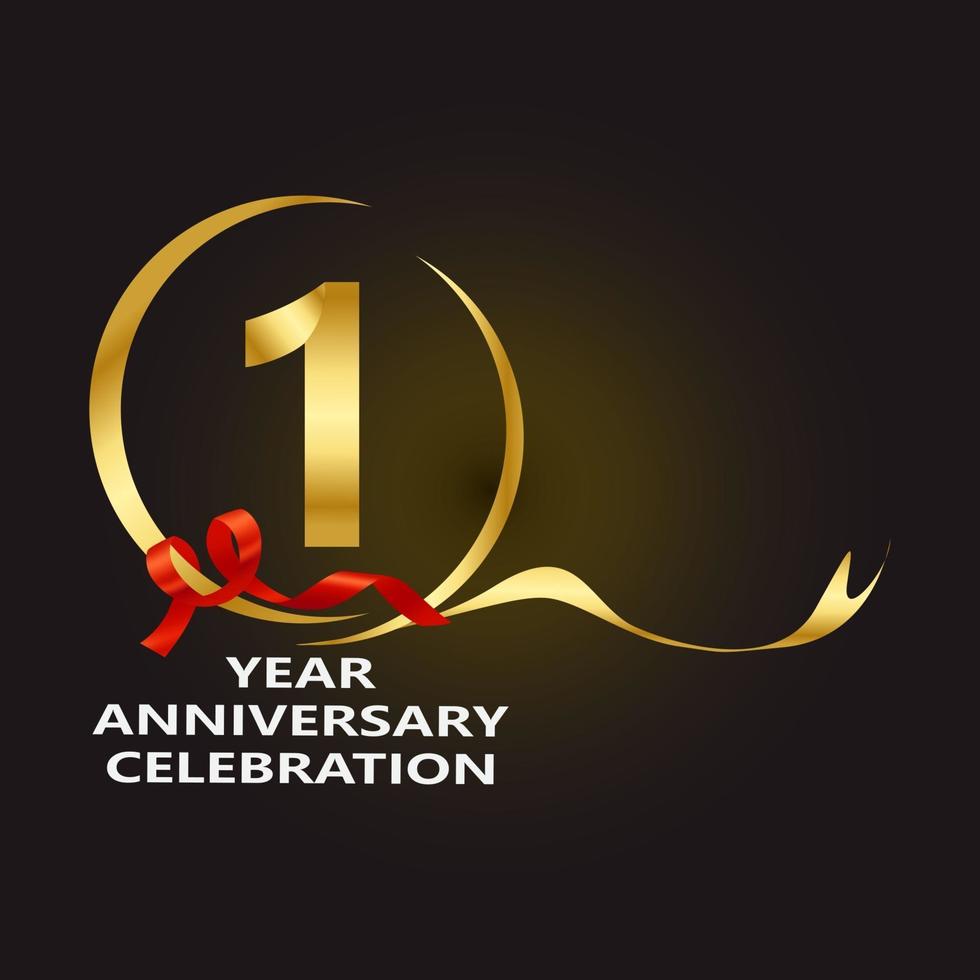 1 Year Anniversary Vector Template Design Illustration