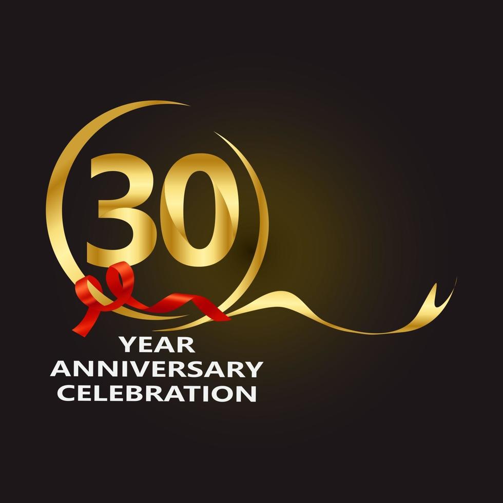 30 Year Anniversary Vector Template Design Illustration