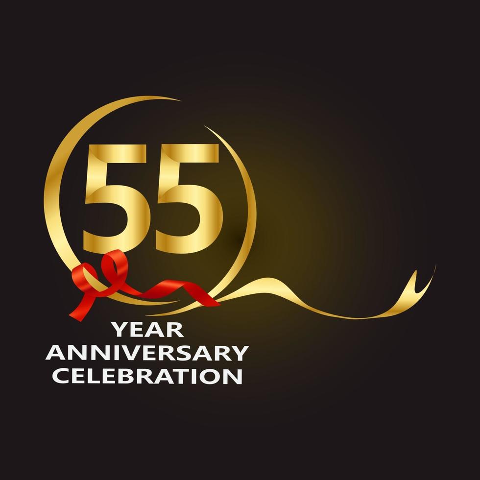 55 Year Anniversary Vector Template Design Illustration