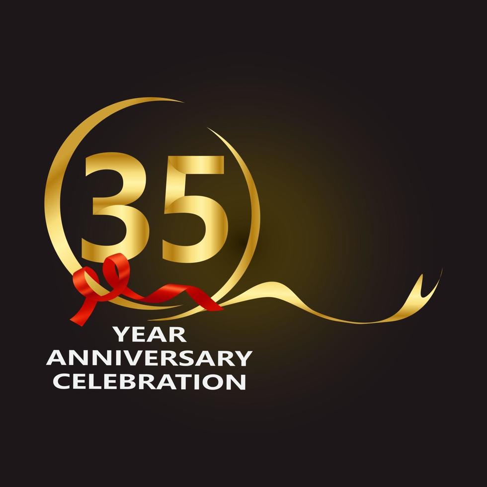 35 Year Anniversary Vector Template Design Illustration