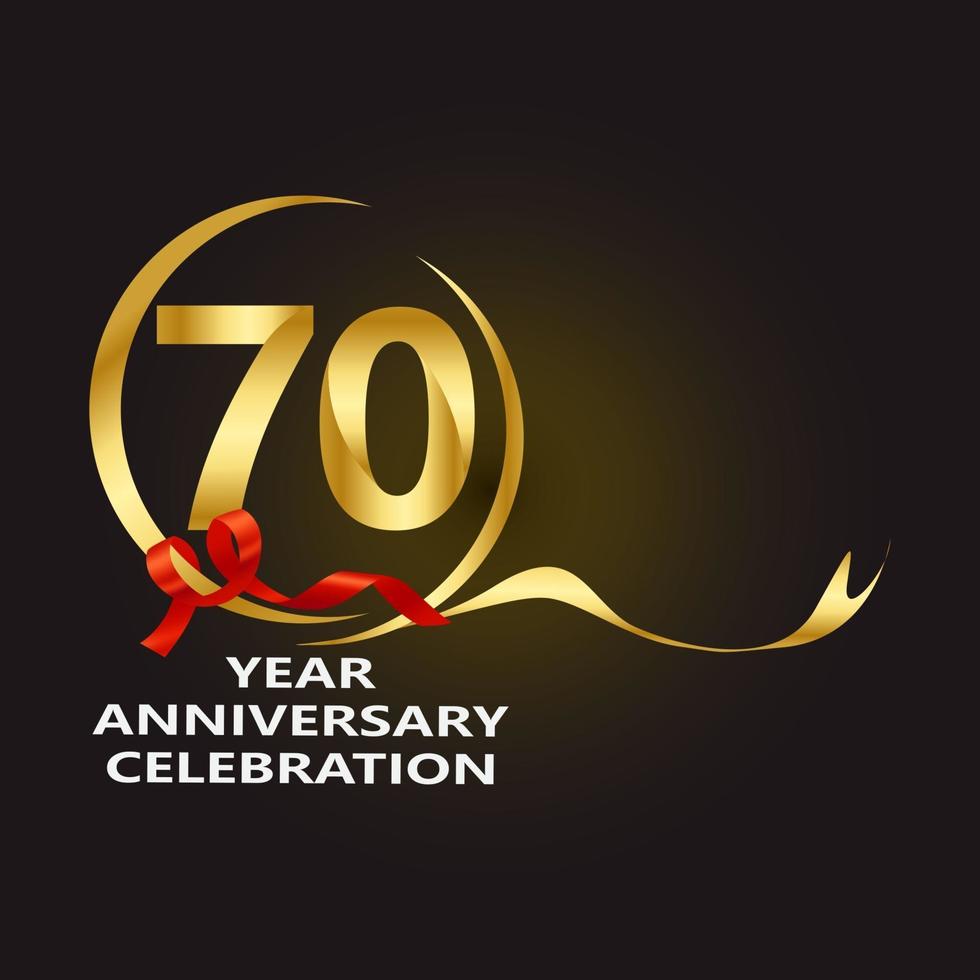 70 Year Anniversary Vector Template Design Illustration