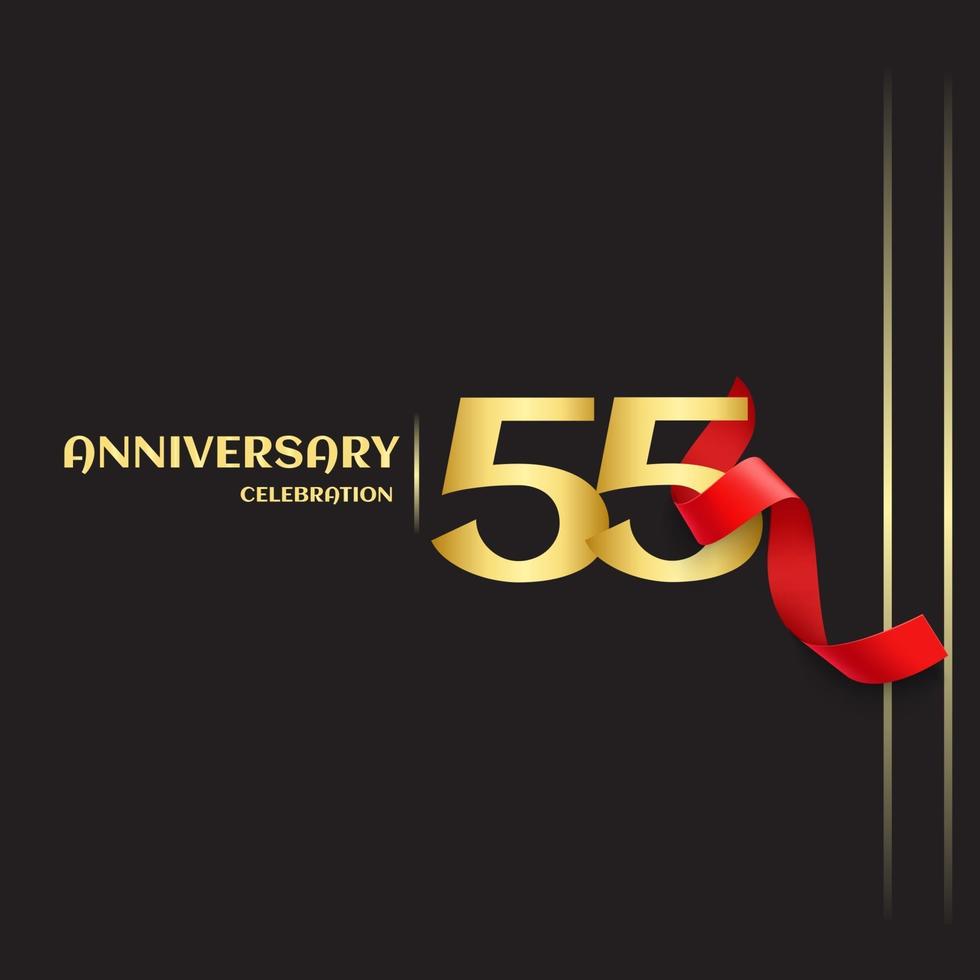 55 Year Anniversary Vector Template Design Illustration